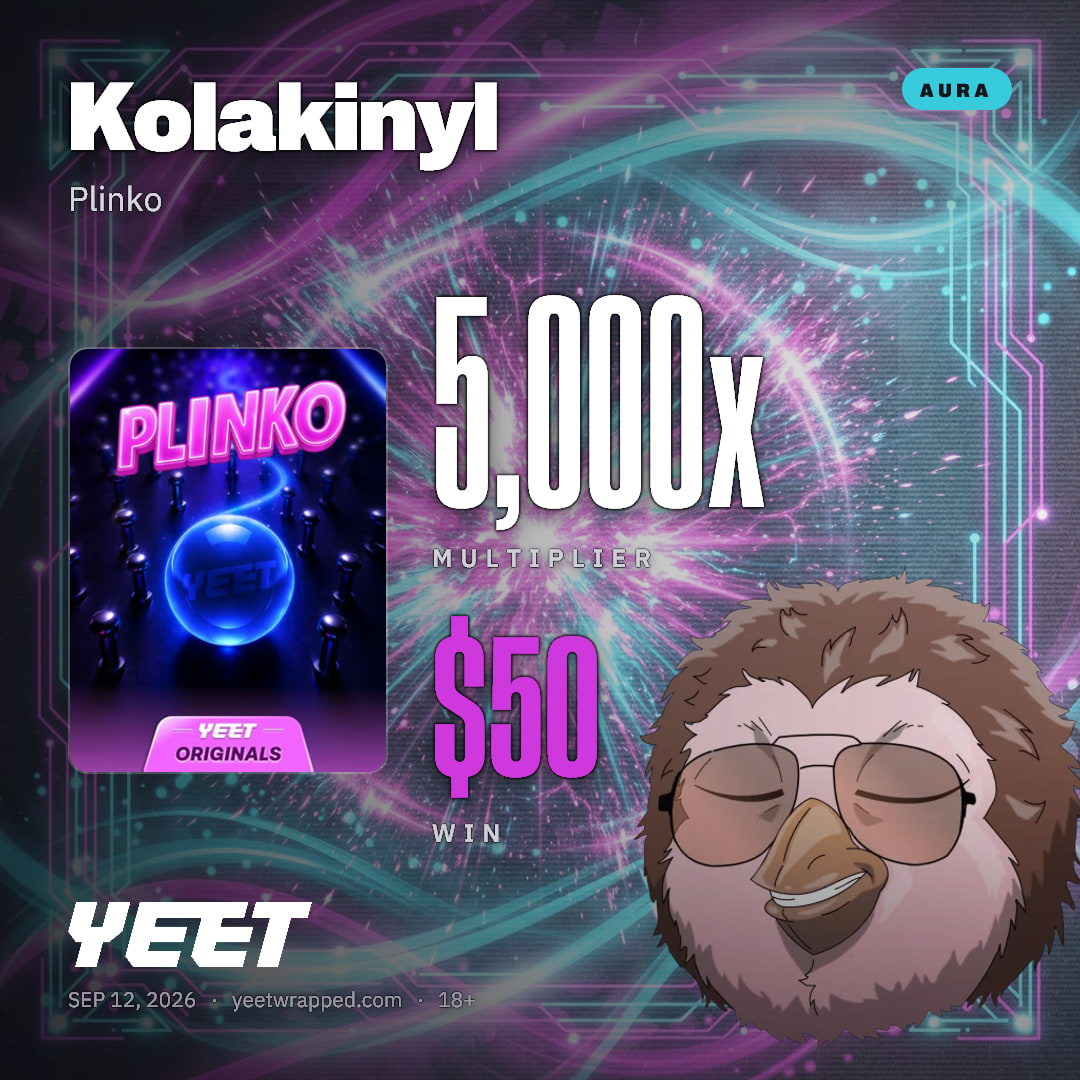 Kolakinyl hit 5,000x on Plinko