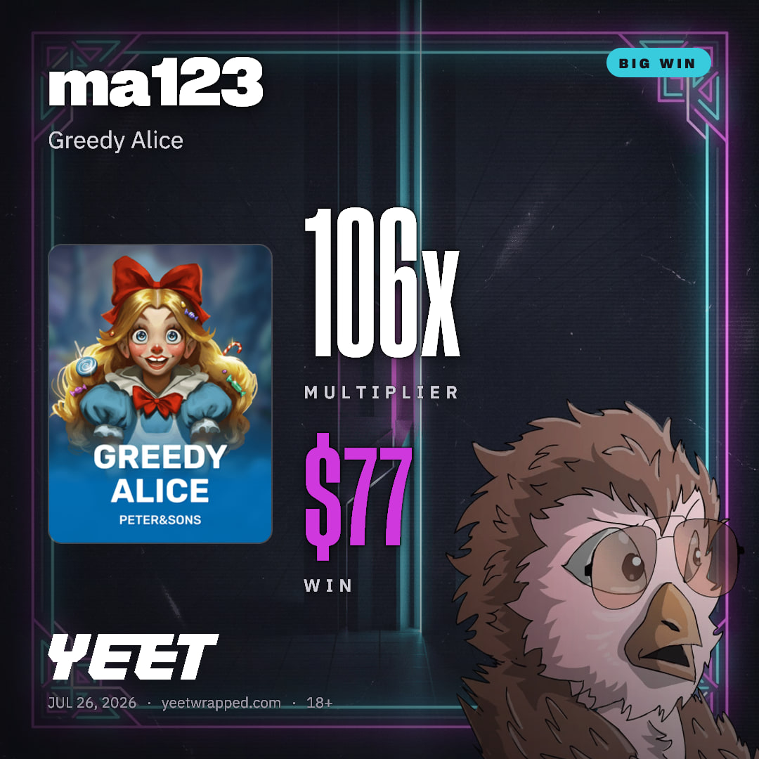 ma123 hit 106.4x on Greedy Alice
