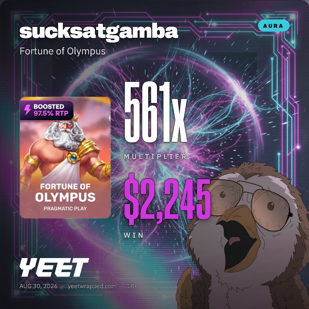 sucksatgamba hit 561.1x on Fortune of Olympus