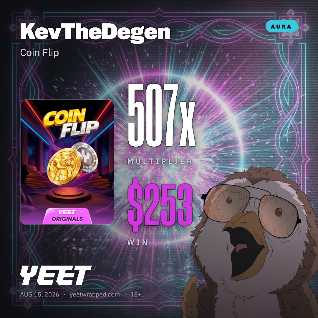 KevTheDegen hit 506.9x on Coin Flip