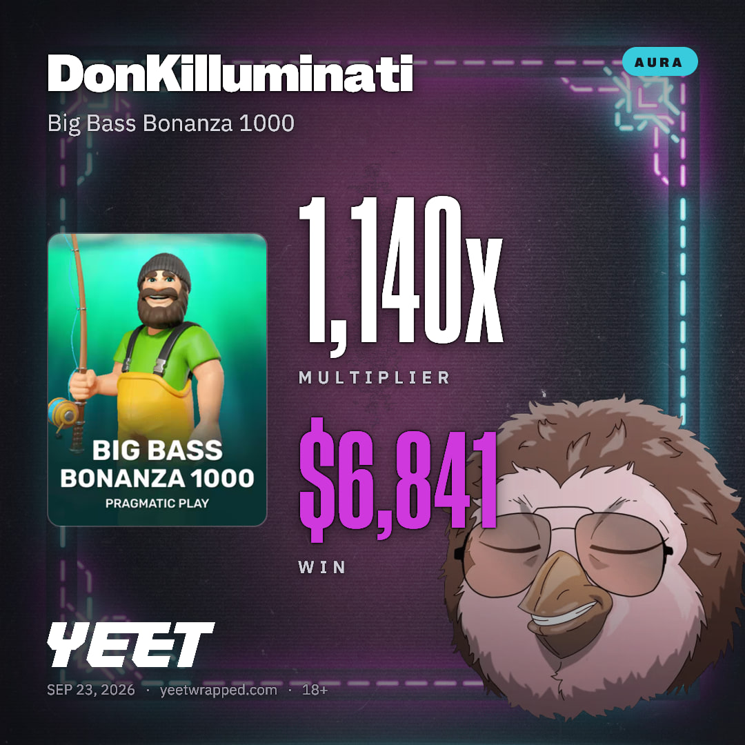 DonKilluminati hit 1,140x on Big Bass Bonanza 1000