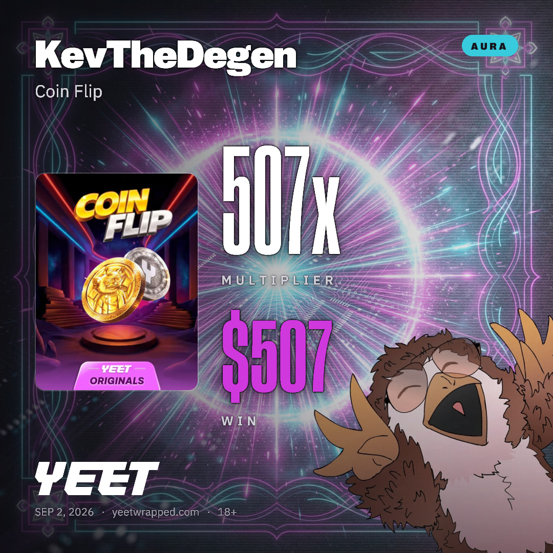 KevTheDegen hit 506.9x on Coin Flip