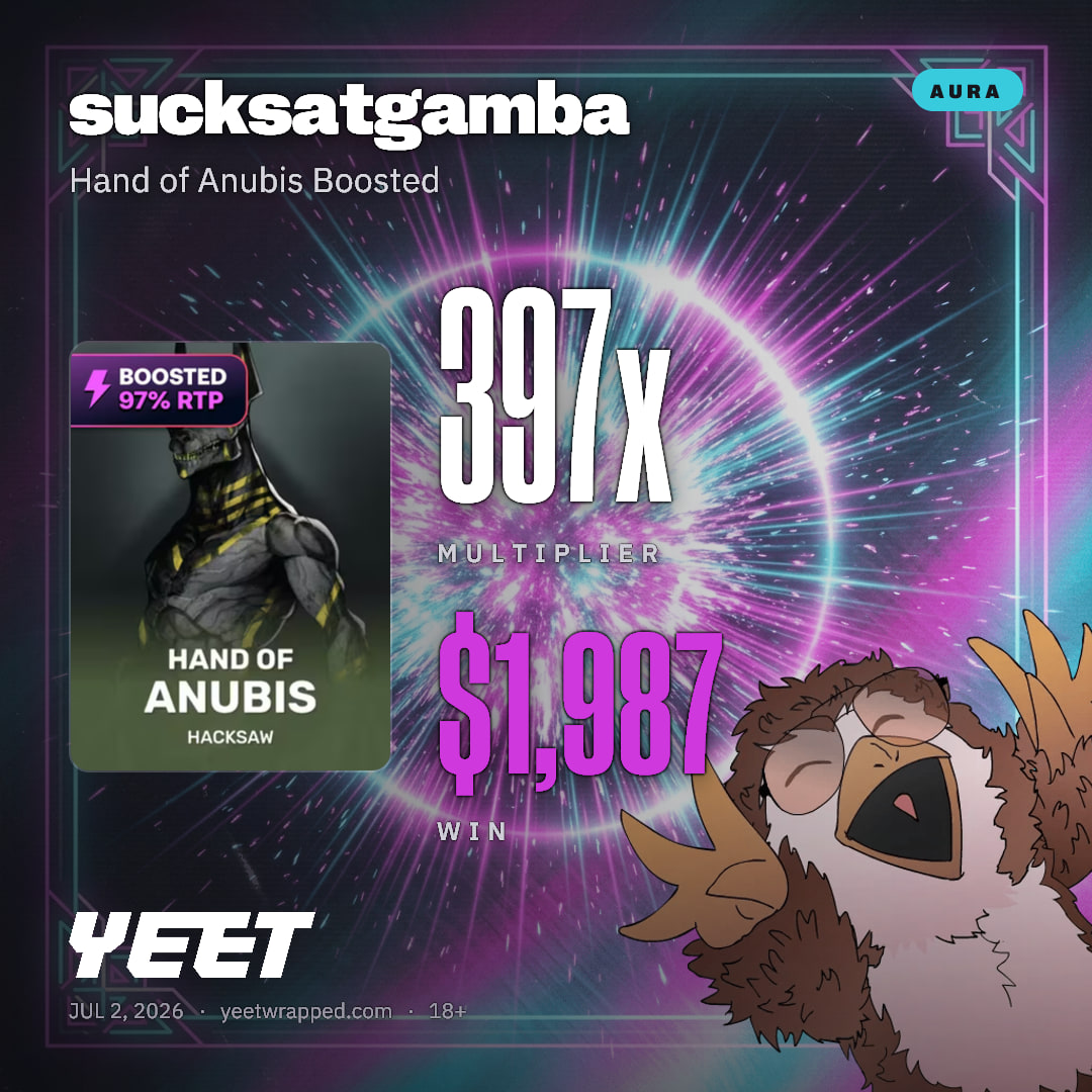 sucksatgamba hit 397.4x on Hand of Anubis Boosted