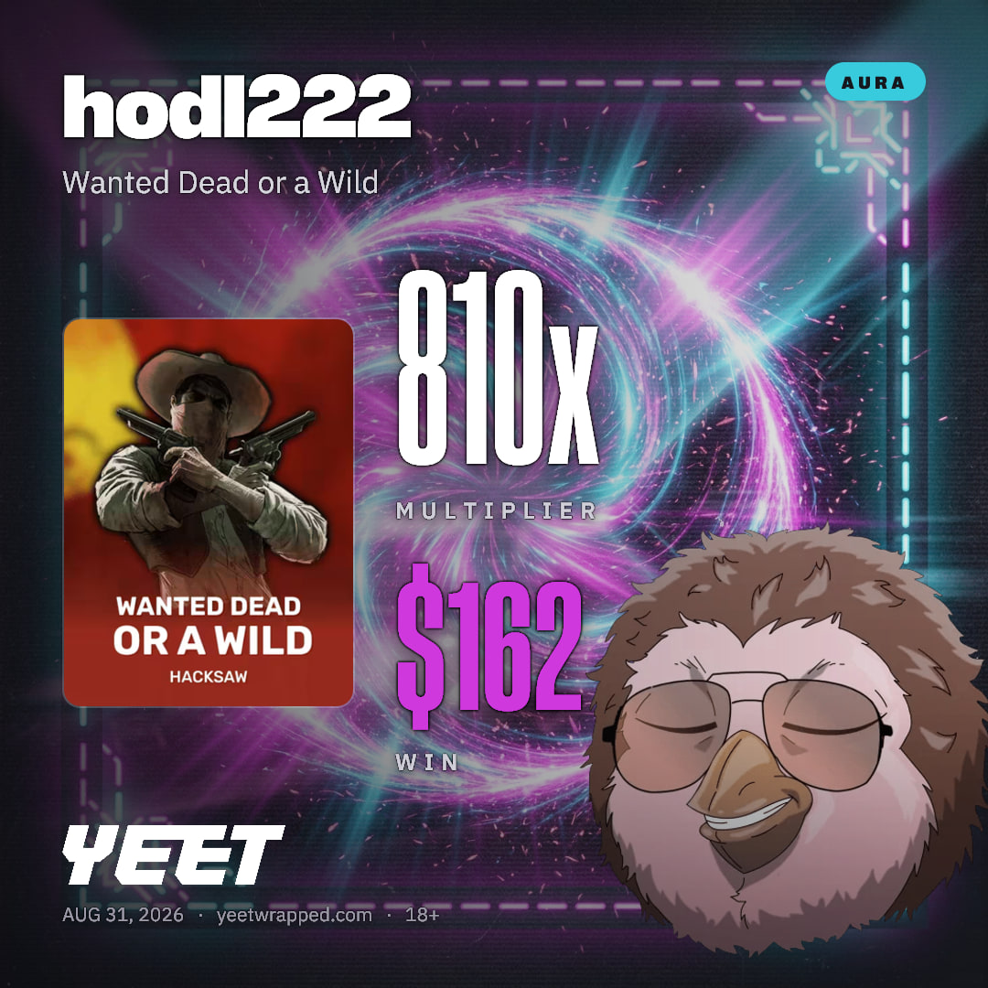 hodl222 hit 810.1x on Wanted Dead or a Wild