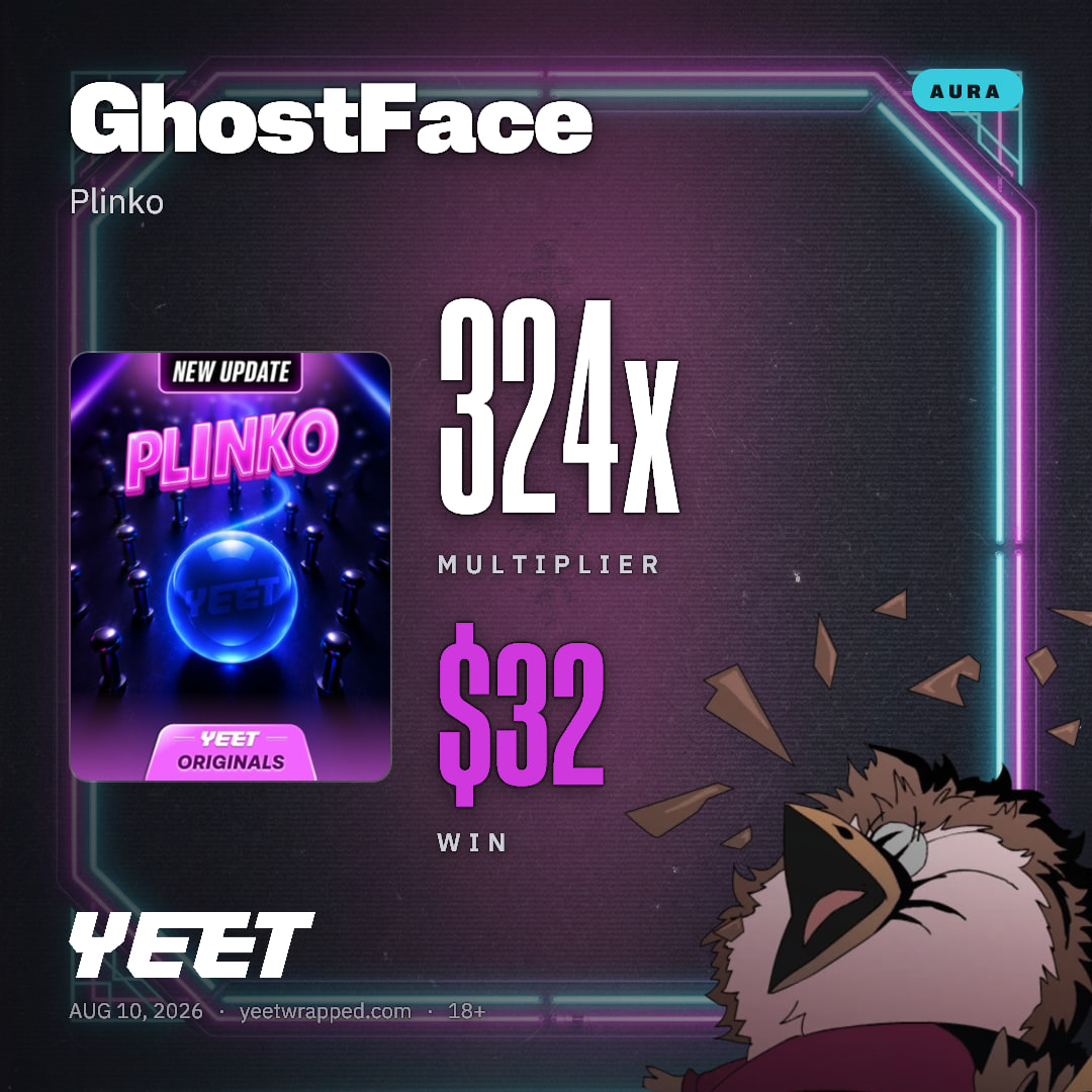 GhostFace hit 324x on Plinko