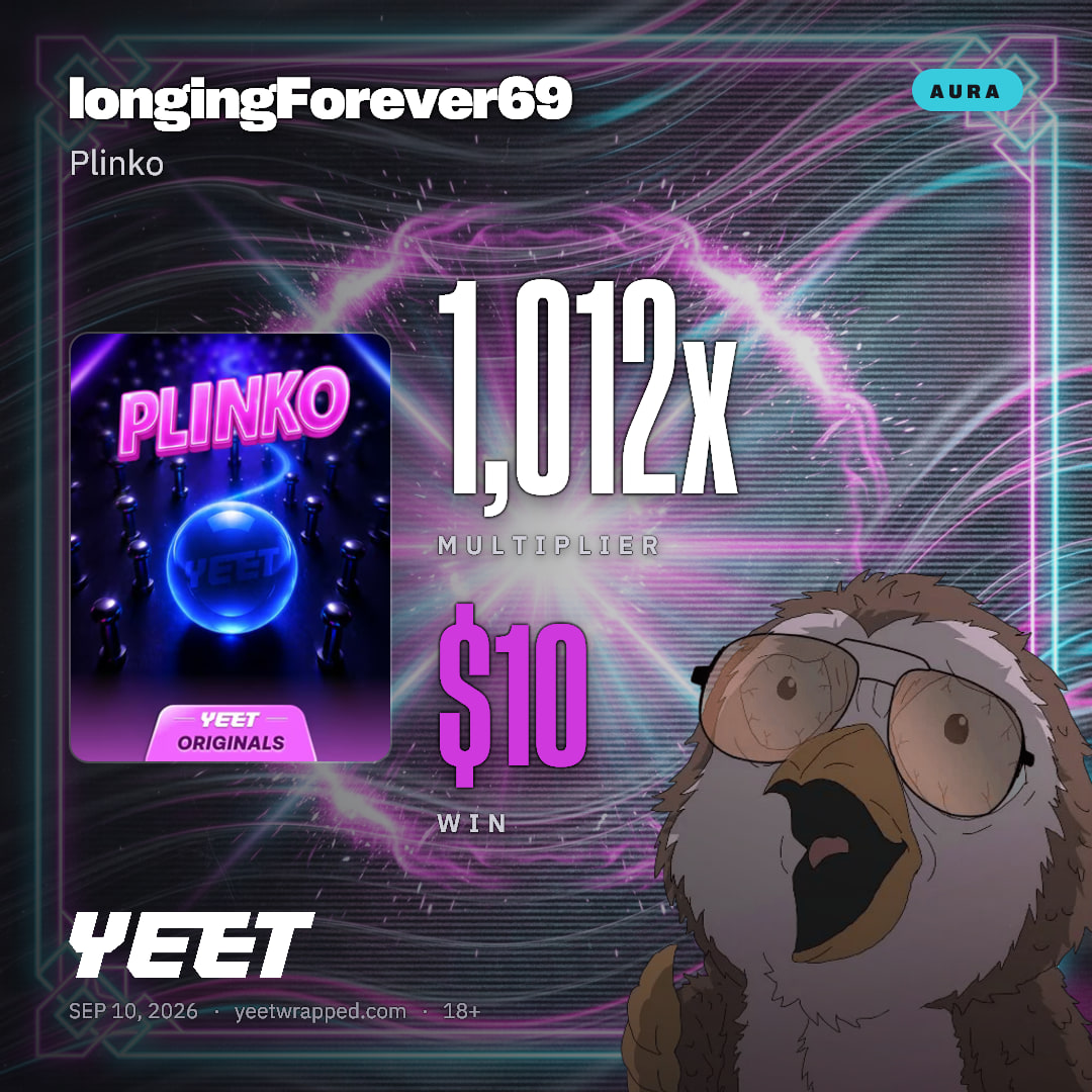longingForever69 hit 1,012x on Plinko