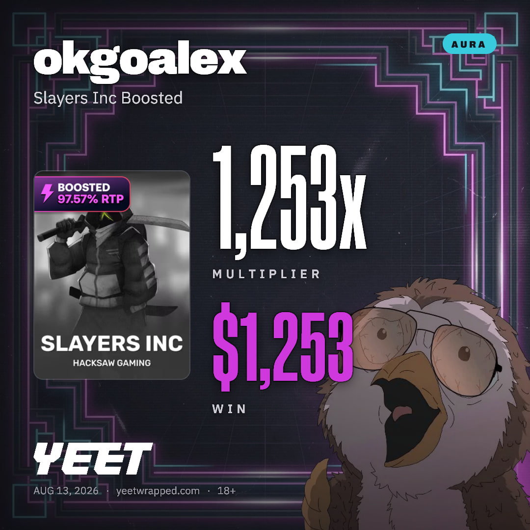 okgoalex hit 1,253x on Slayers Inc Boosted