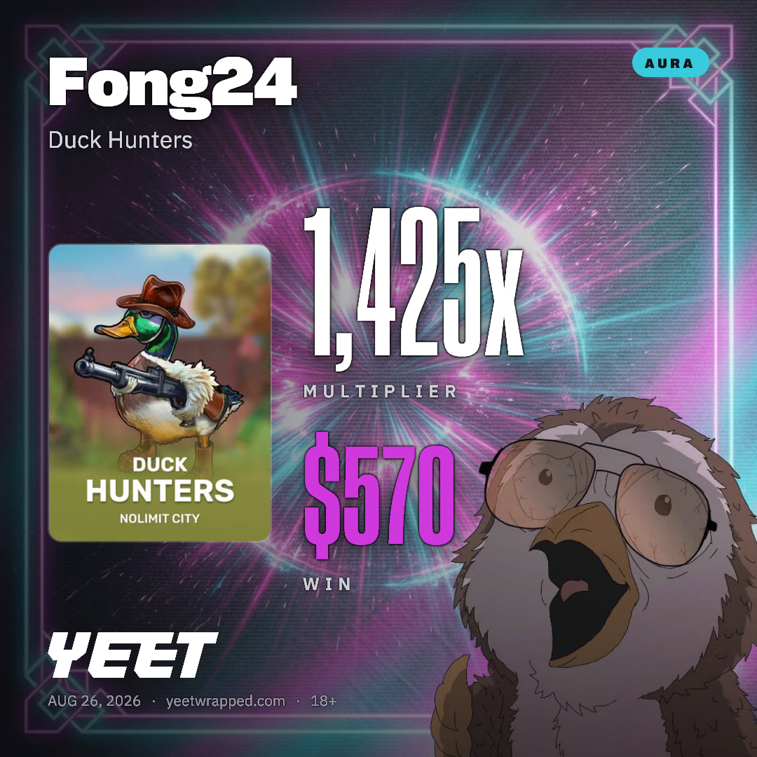 Fong24 hit 1,425x on Duck Hunters