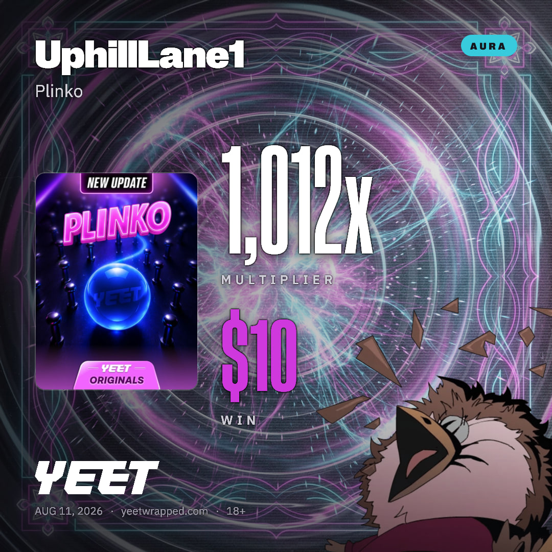 UphillLane1 hit 1,012x on Plinko