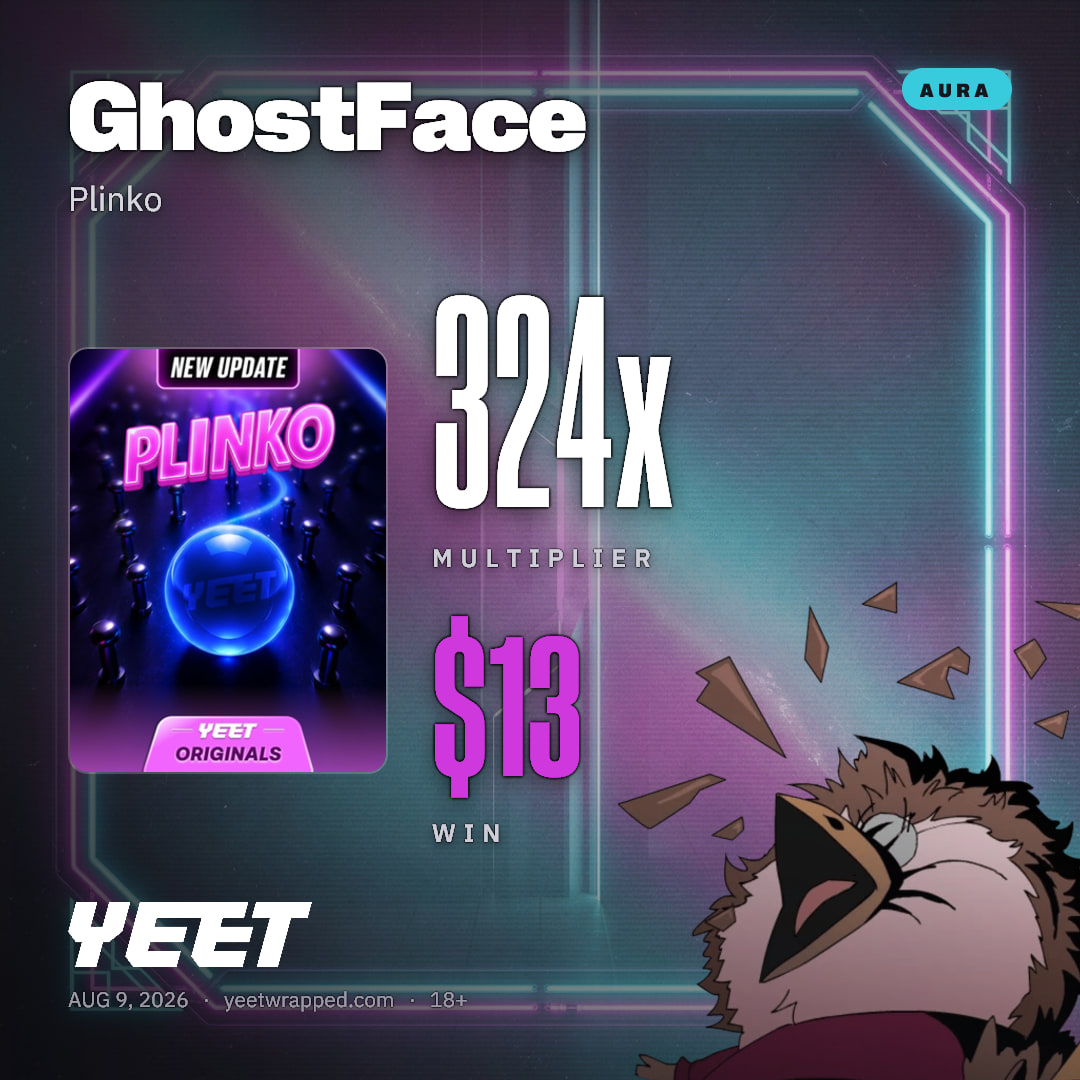 GhostFace hit 324x on Plinko