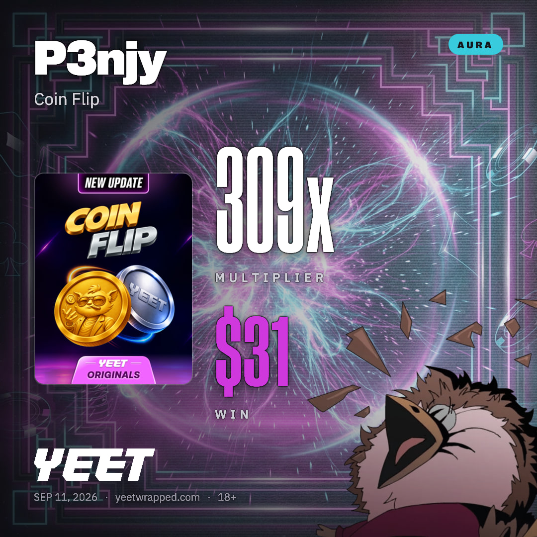 P3njy hit 308.8x on Coin Flip