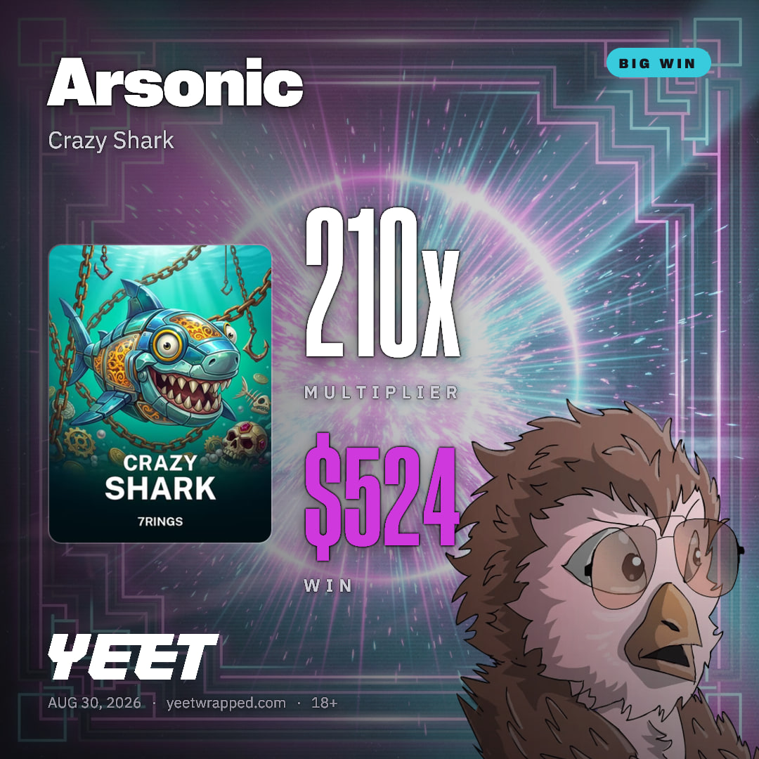 Arsonic hit 209.6x on Crazy Shark