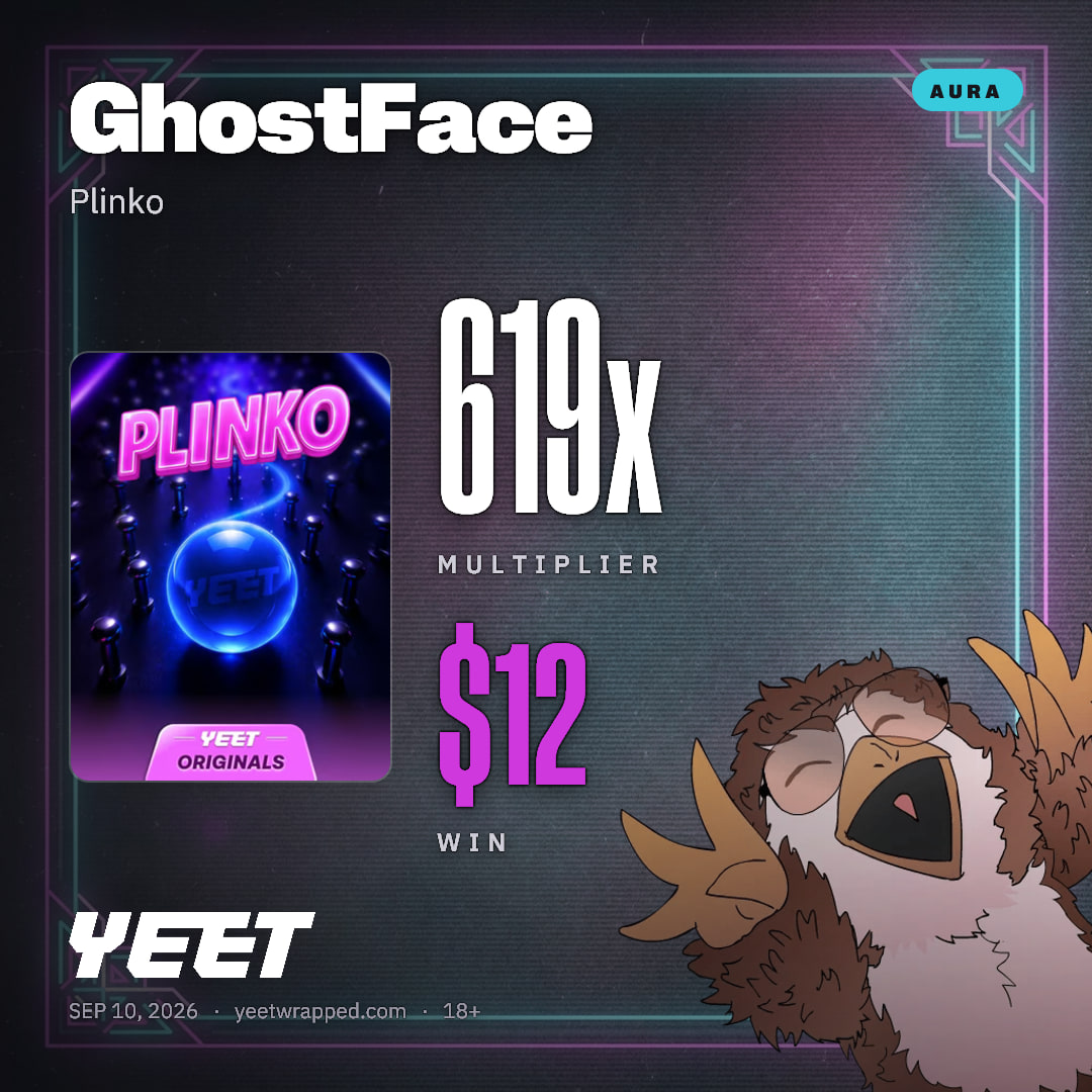GhostFace hit 619x on Plinko