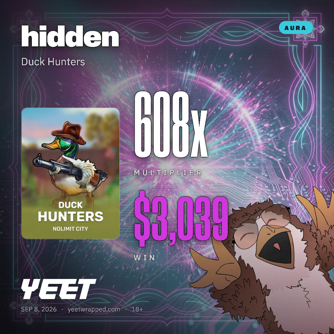 hidden hit 607.8x on Duck Hunters