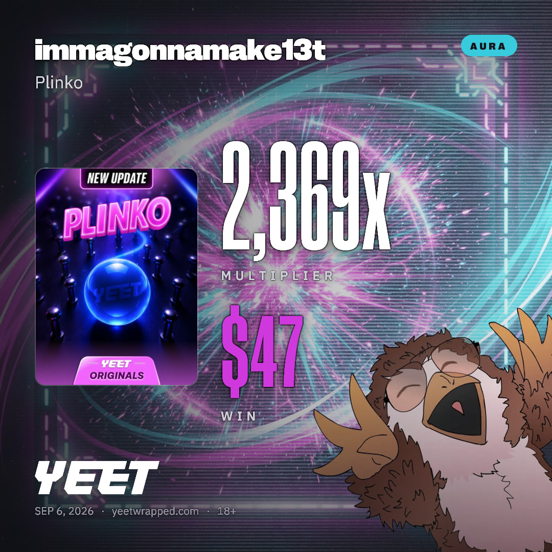 immagonnamake13t hit 2,369x on Plinko