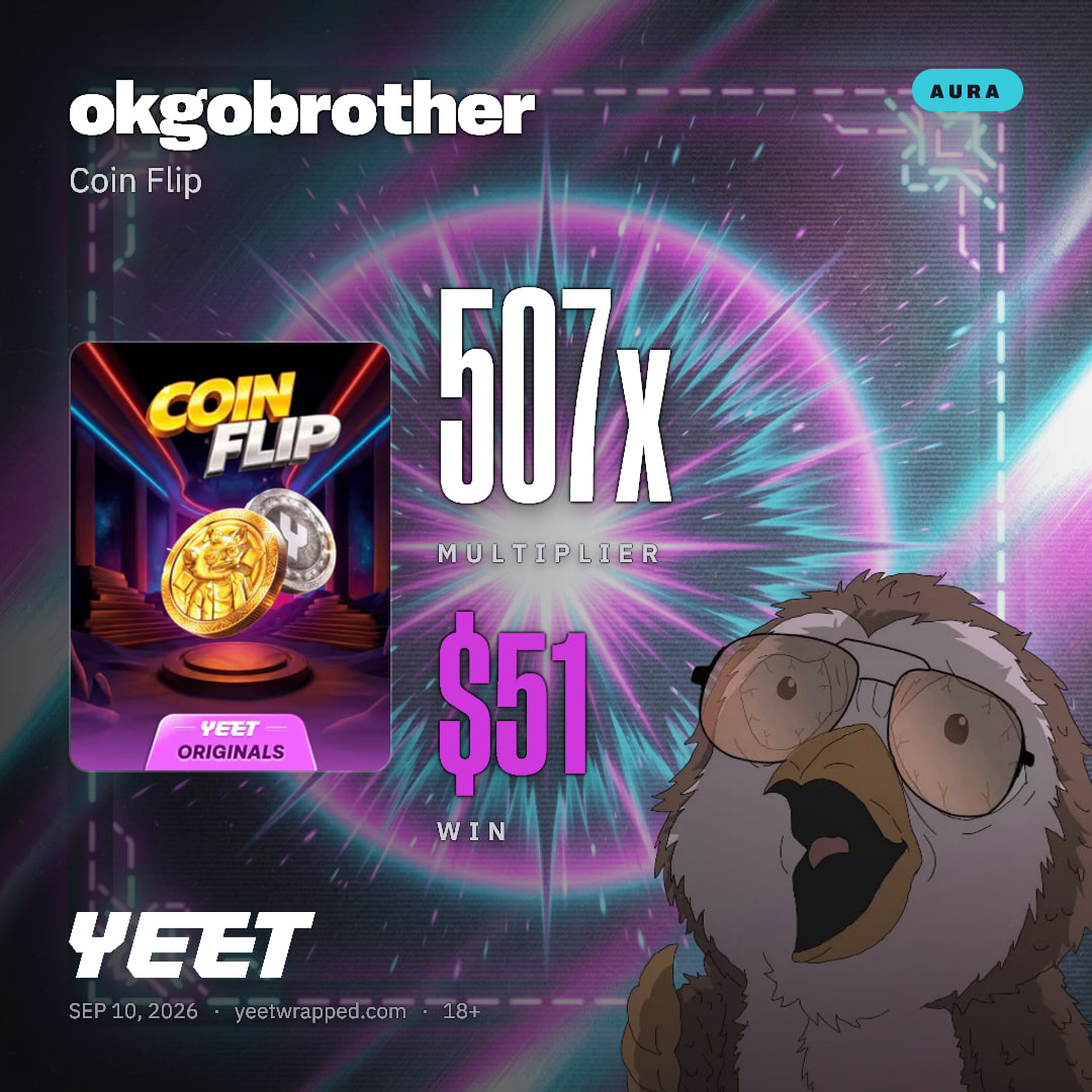 okgobrother hit 506.9x on Coin Flip