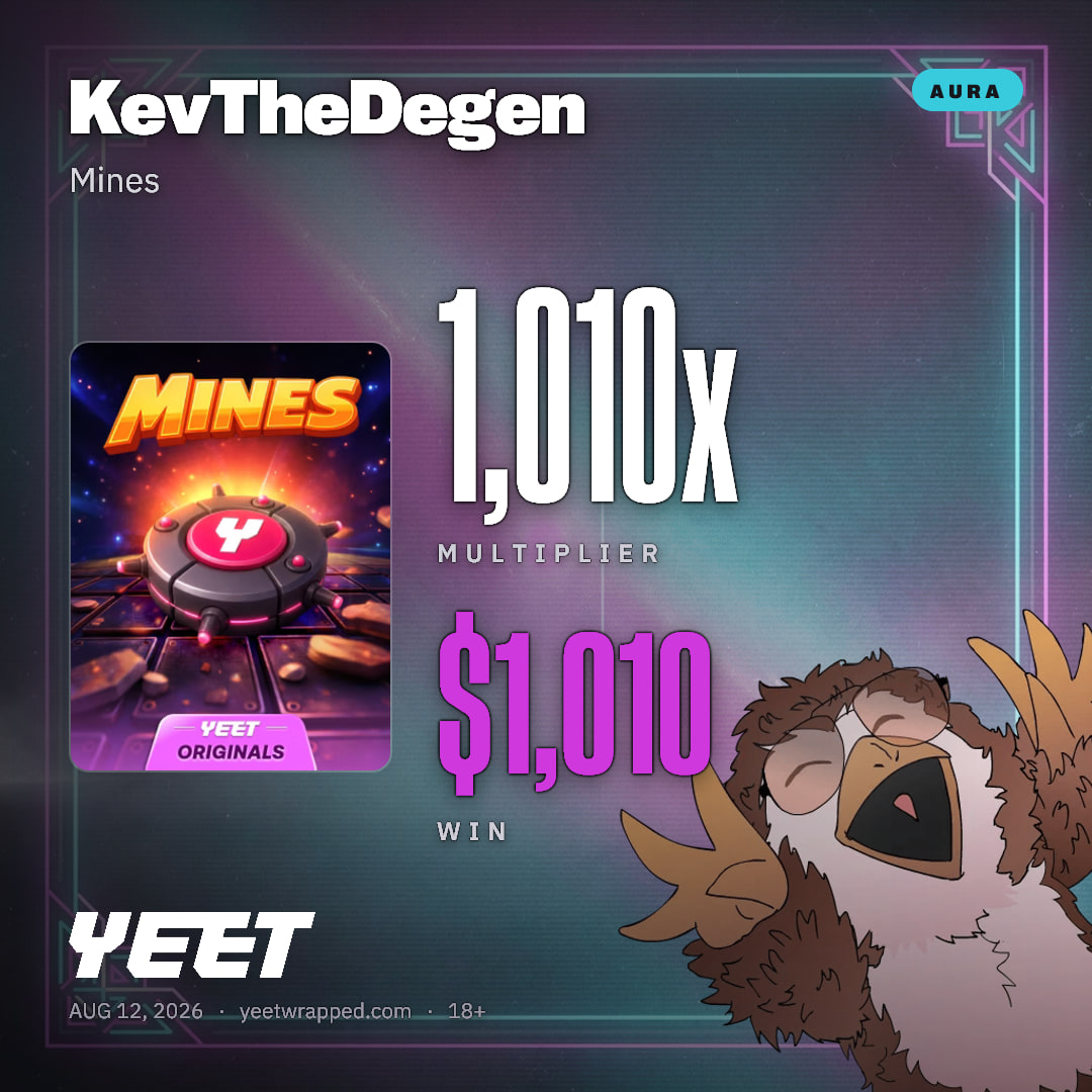 KevTheDegen hit 1,010x on Mines