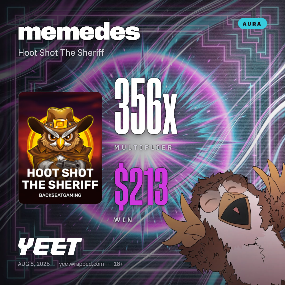 memedes hit 355.8x on Hoot Shot The Sheriff
