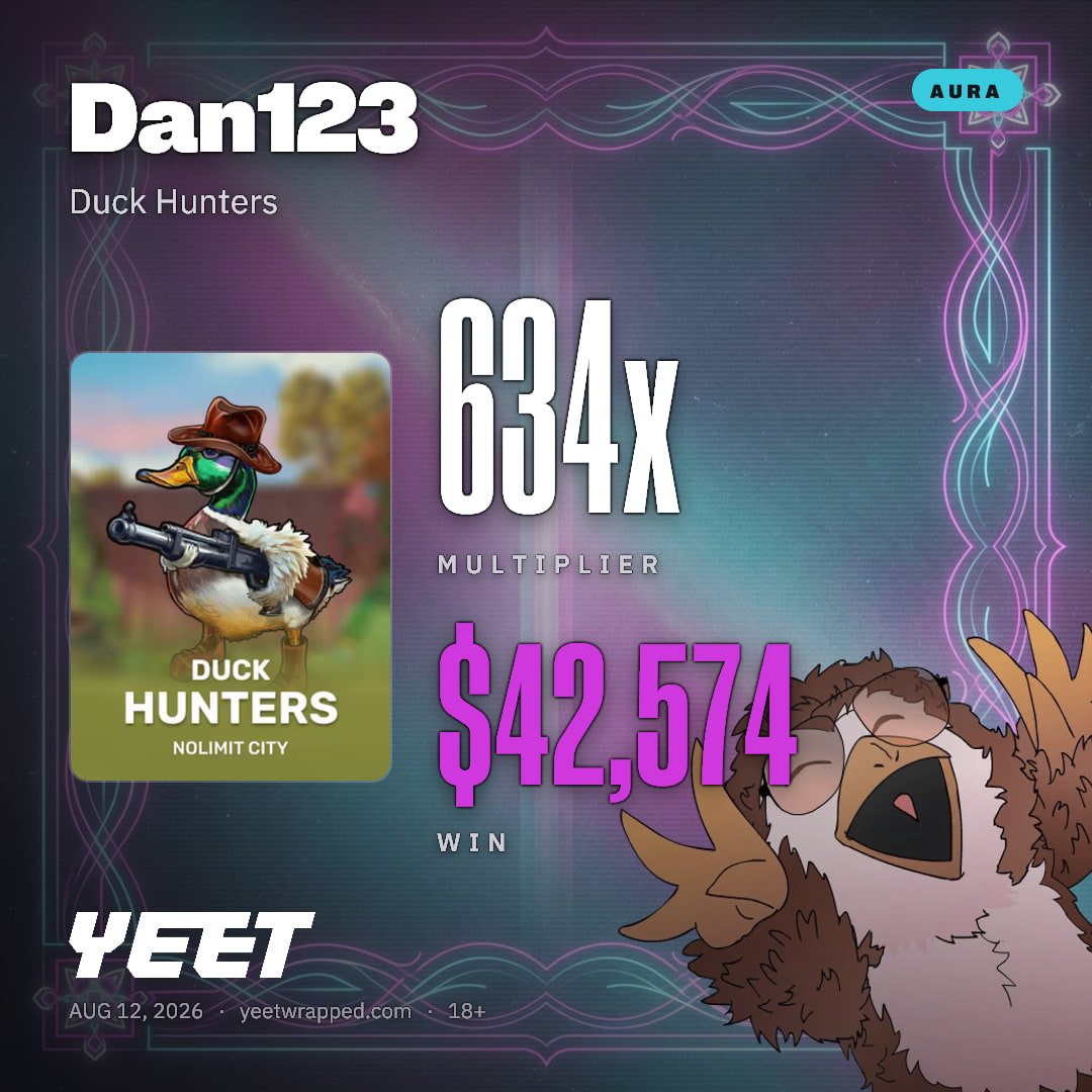Dan123 hit 633.5x on Duck Hunters