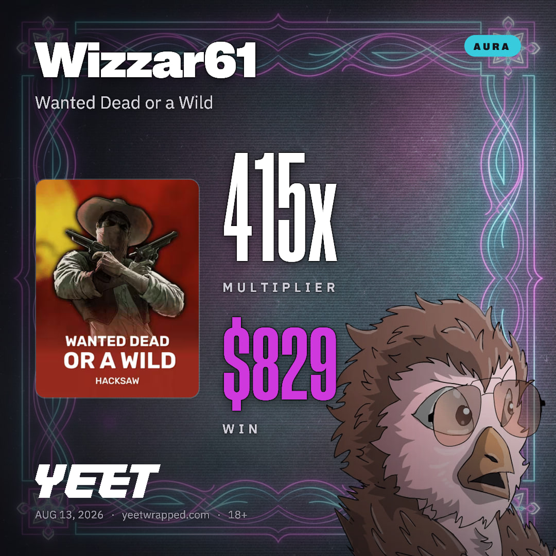 Wizzar61 hit 414.7x on Wanted Dead or a Wild