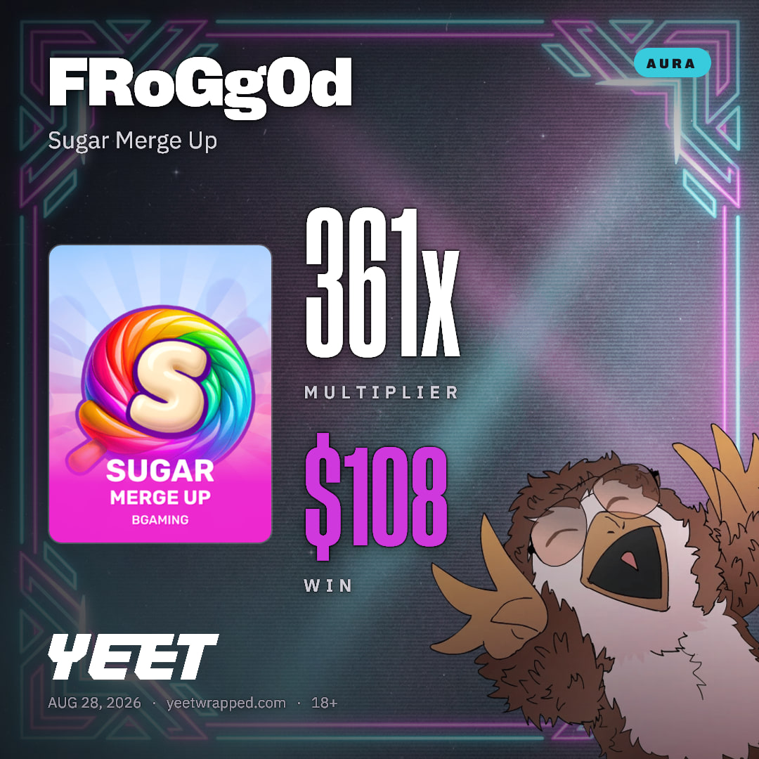 FRoGg0d hit 361.5x on Sugar Merge Up