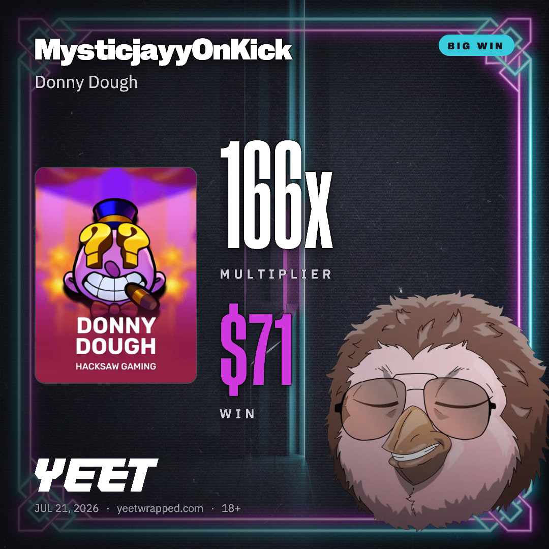 MysticjayyOnKick hit 166.1x on Donny Dough