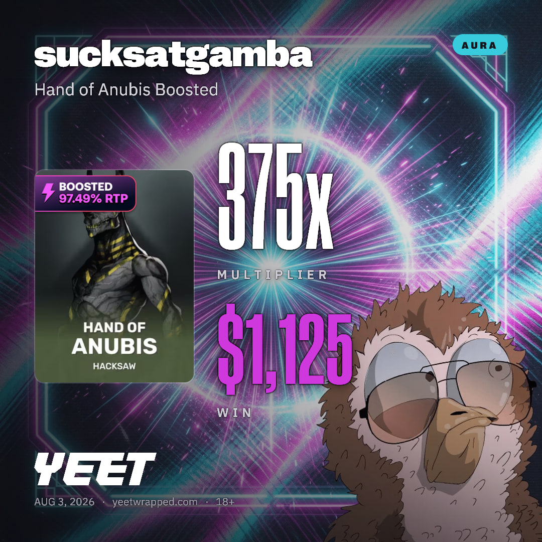 sucksatgamba hit 374.9x on Hand of Anubis Boosted