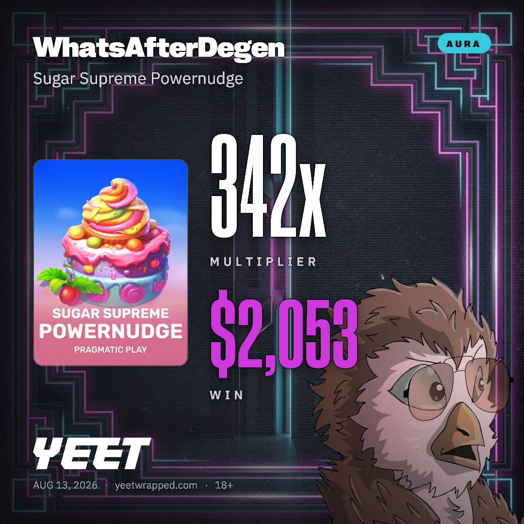 WhatsAfterDegen hit 342.1x on Sugar Supreme Powernudge