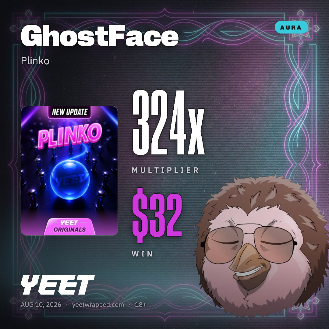 GhostFace hit 324x on Plinko