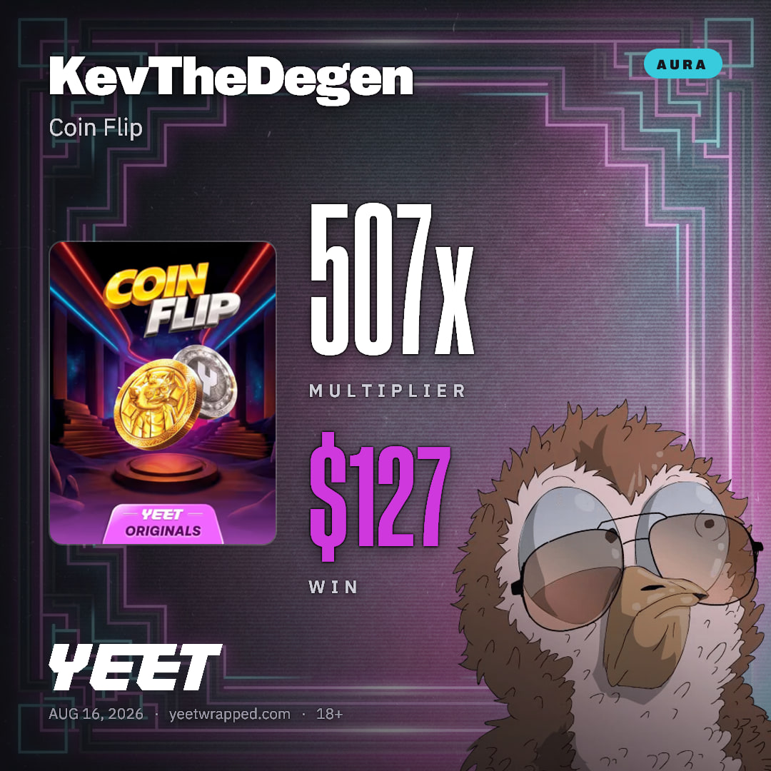 KevTheDegen hit 506.9x on Coin Flip