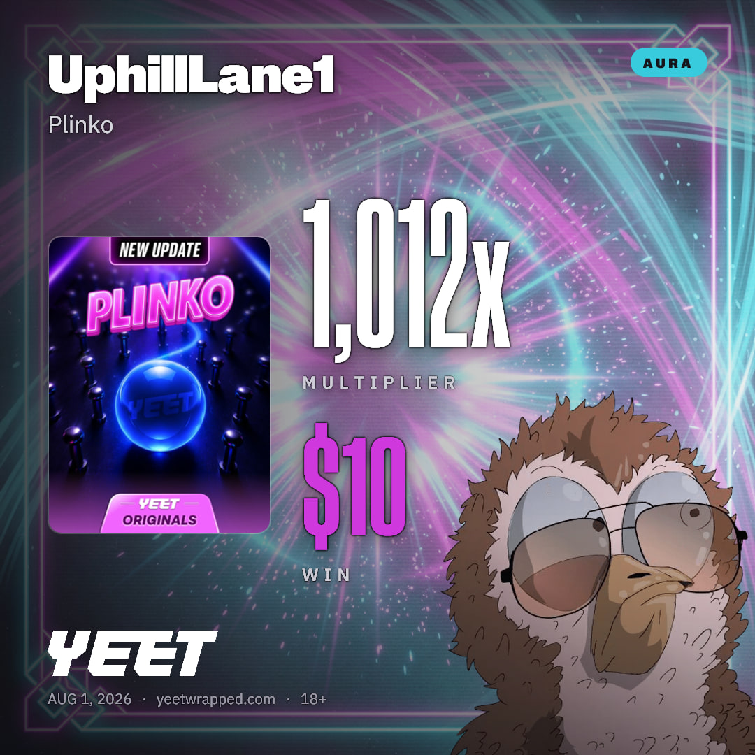 UphillLane1 hit 1,012x on Plinko