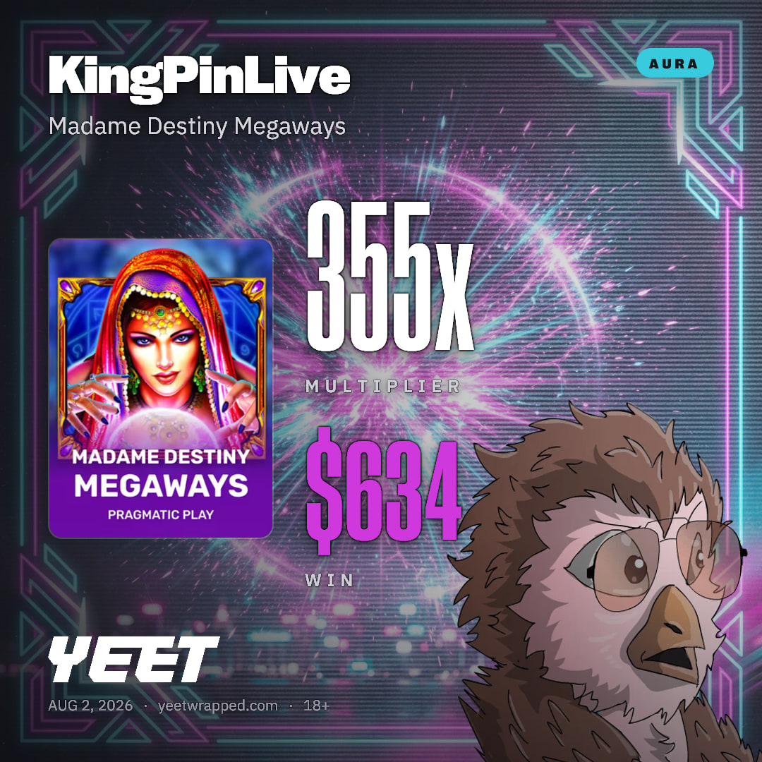 KingPinLive hit 355.4x on Madame Destiny Megaways