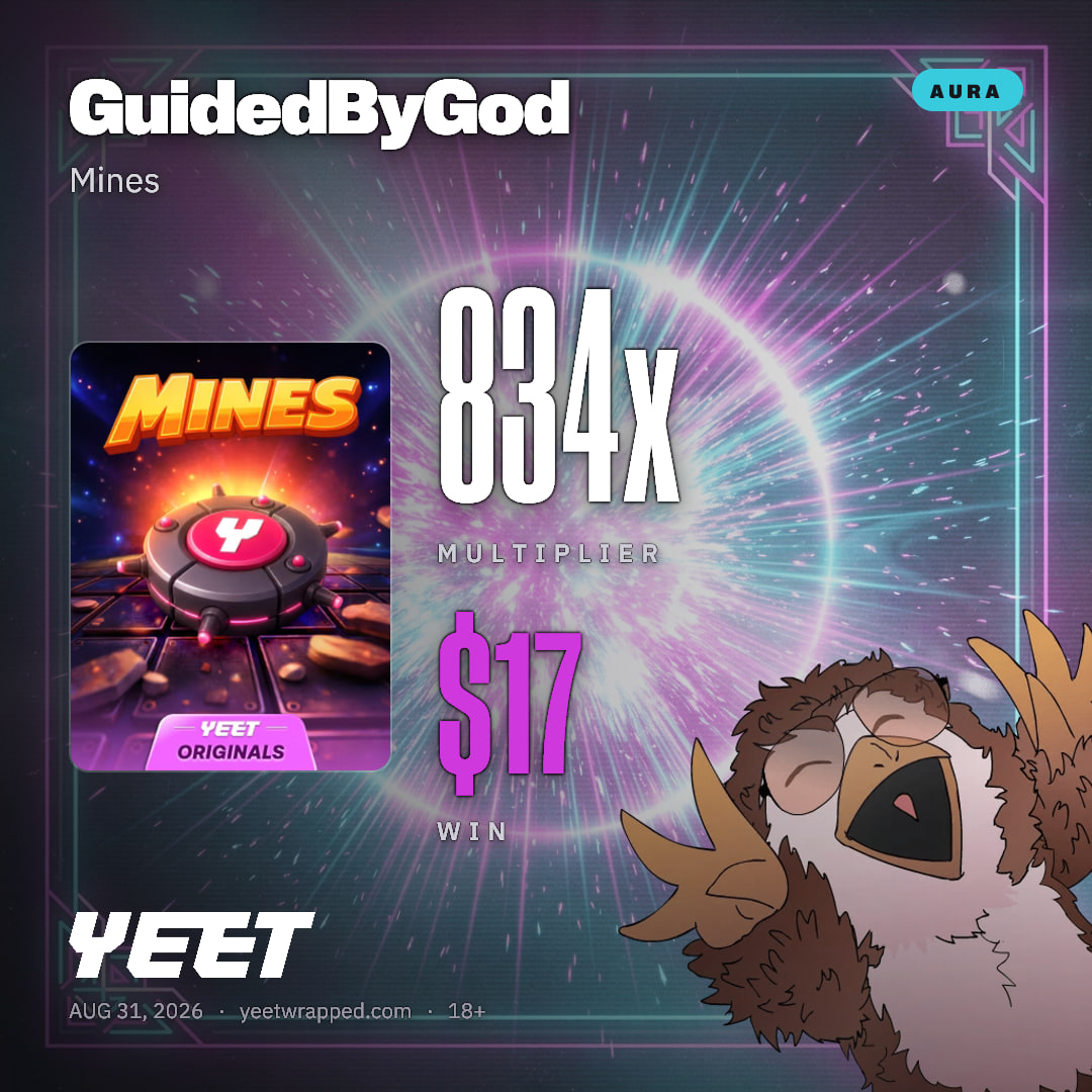 GuidedByGod hit 833.7x on Mines