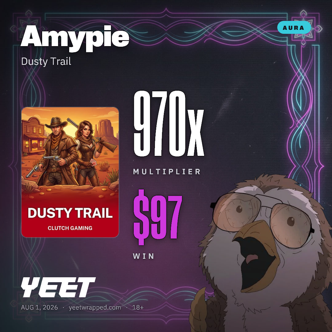 Amypie hit 970.4x on Dusty Trail