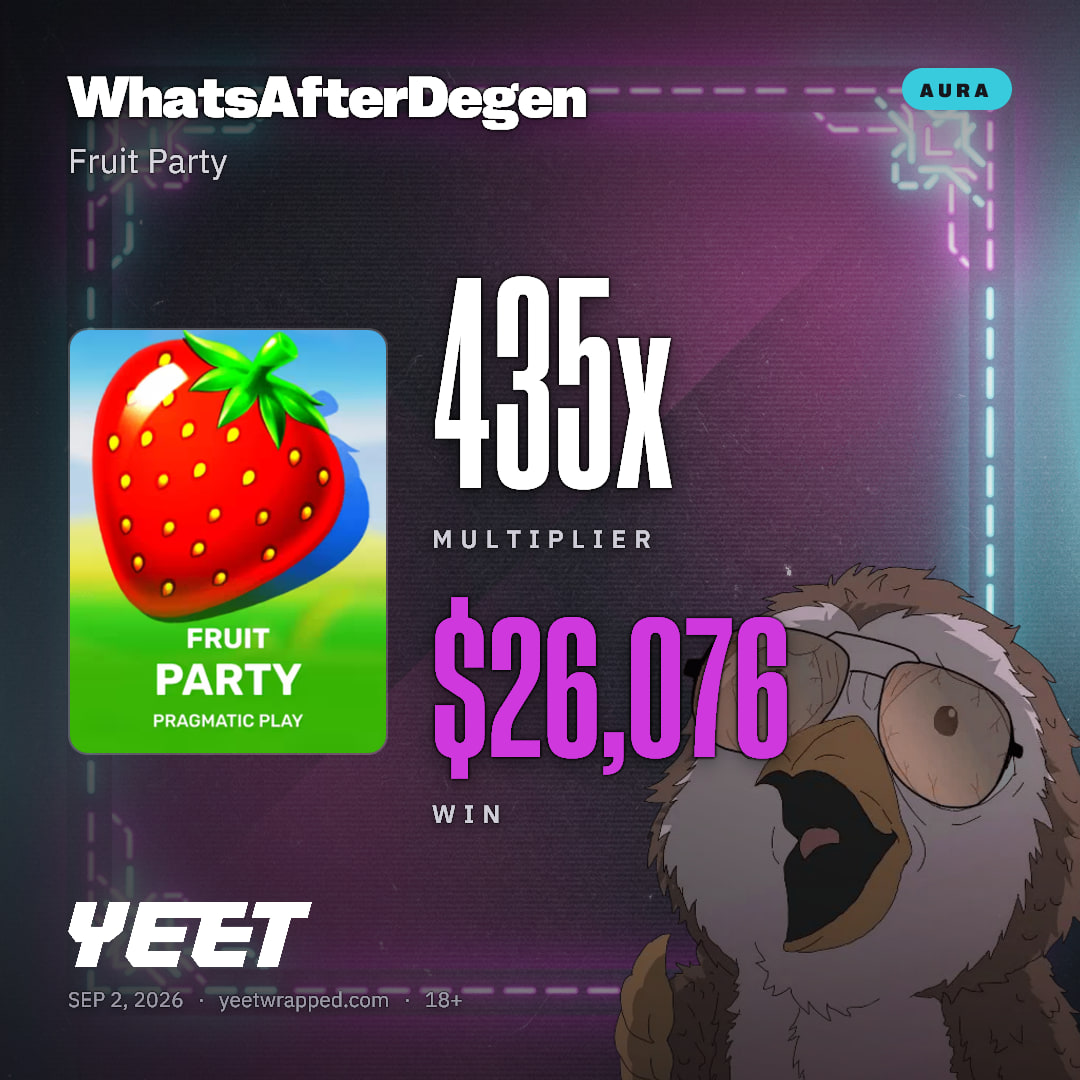 WhatsAfterDegen hit 434.6x on Fruit Party