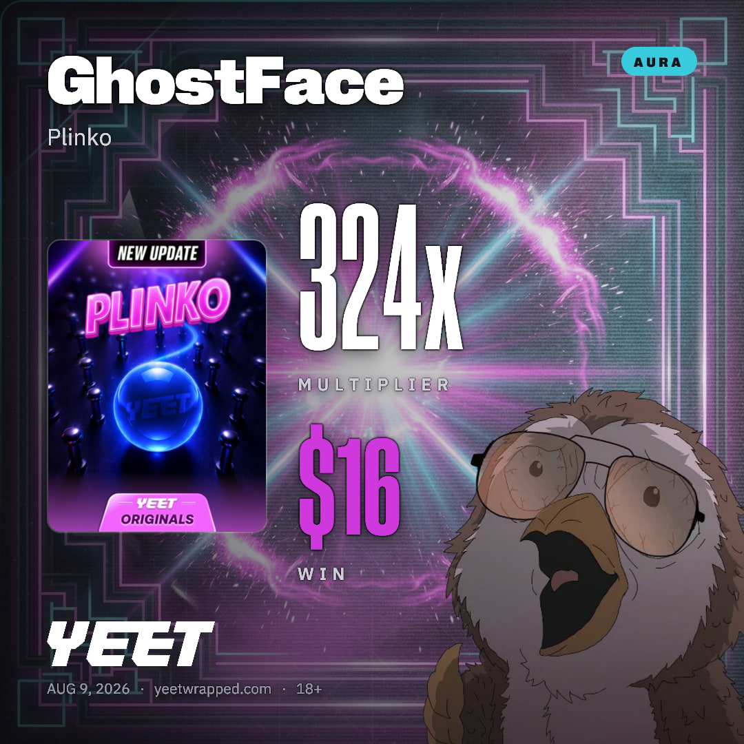 GhostFace hit 324x on Plinko