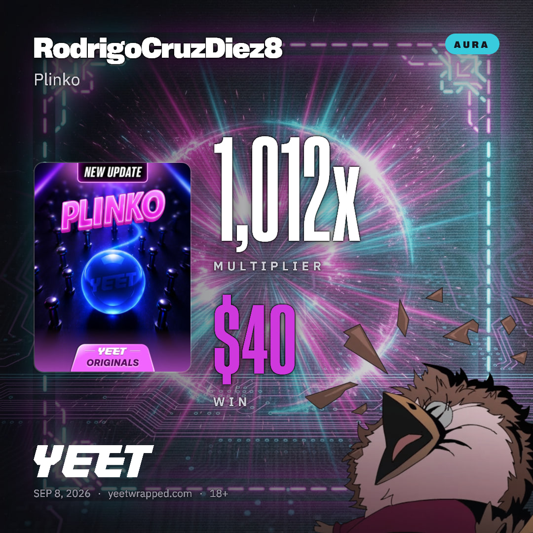 RodrigoCruzDiez8 hit 1,012x on Plinko