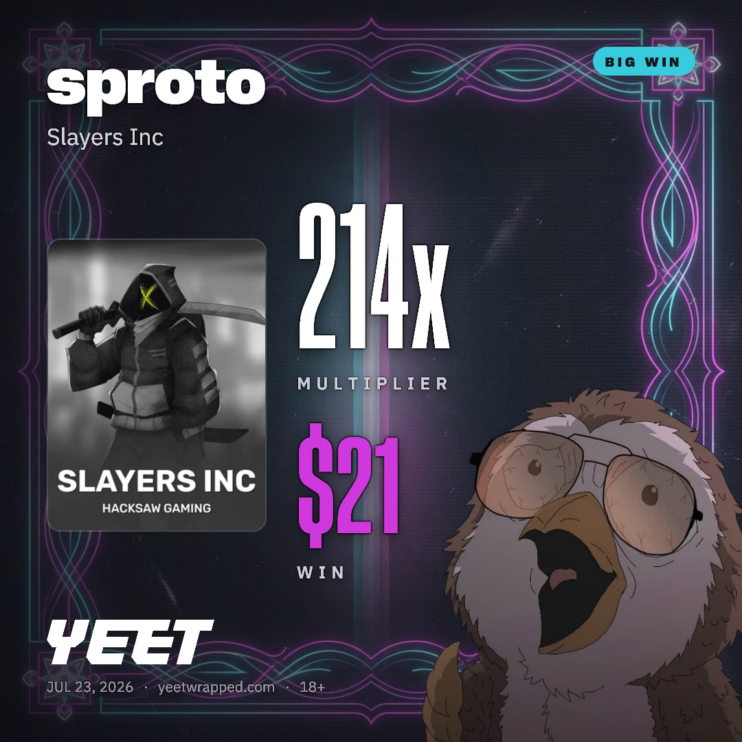 sproto hit 213.7x on Slayers Inc