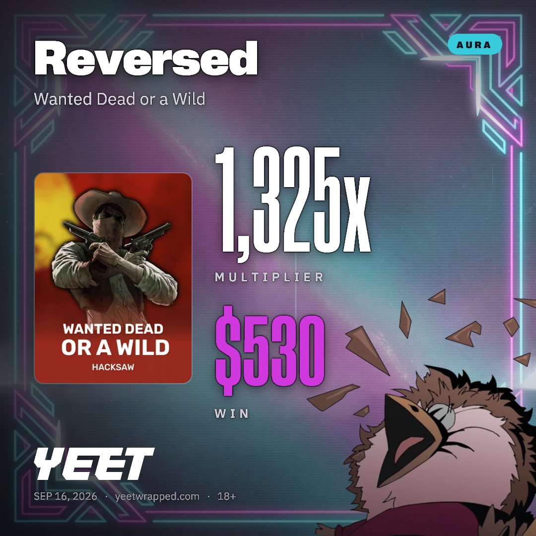 Reversed hit 1,325x on Wanted Dead or a Wild