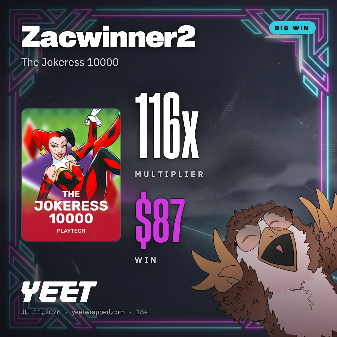 Zacwinner2 hit 116x on The Jokeress 10000