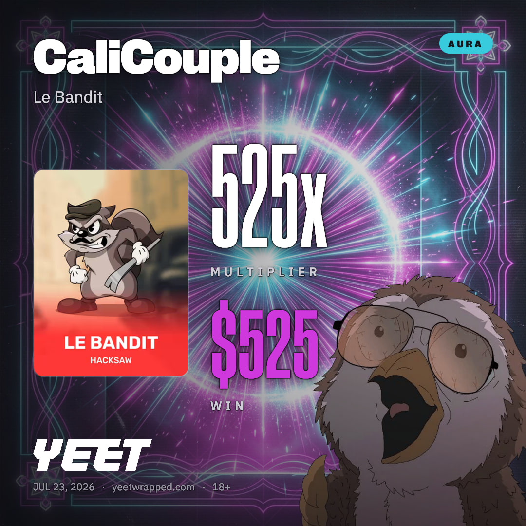 CaliCouple hit 524.5x on Le Bandit