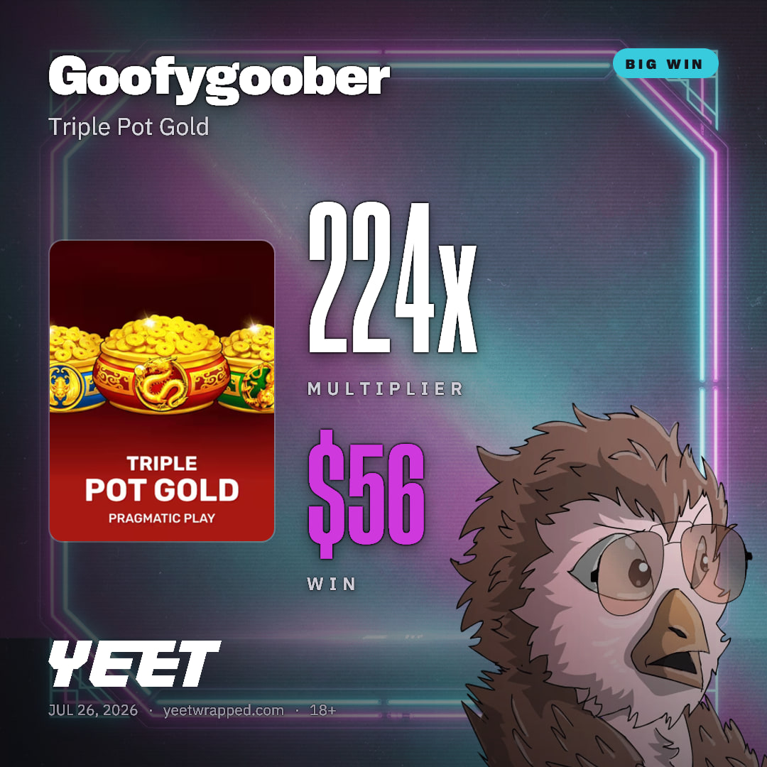 Goofygoober hit 223.6x on Triple Pot Gold