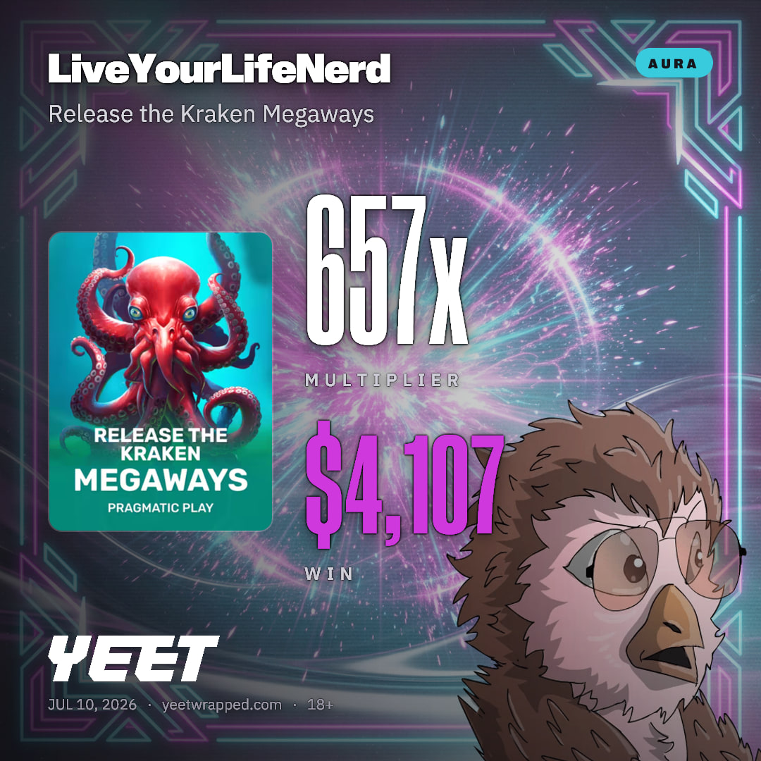 LiveYourLifeNerd hit 657x on Release the Kraken Megaways