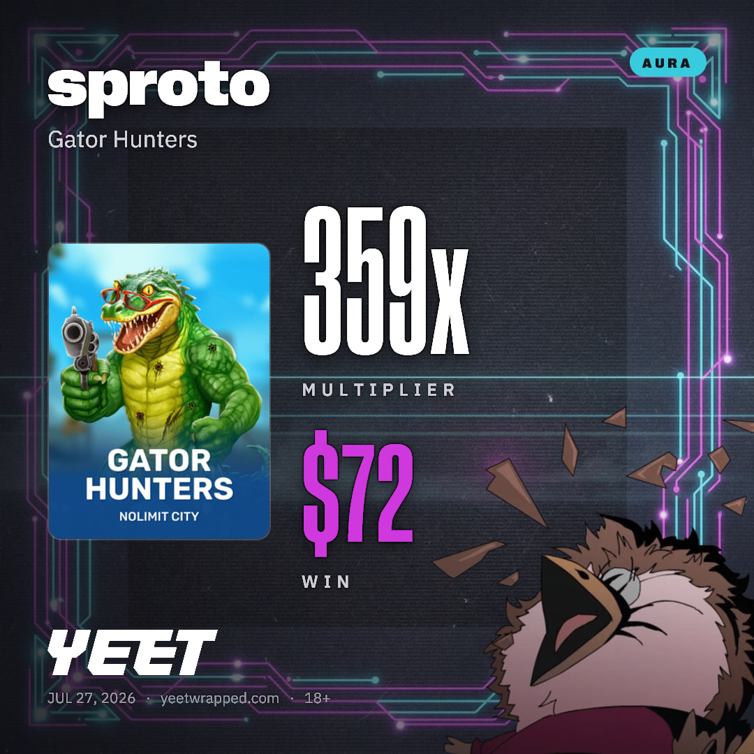 sproto hit 358.9x on Gator Hunters