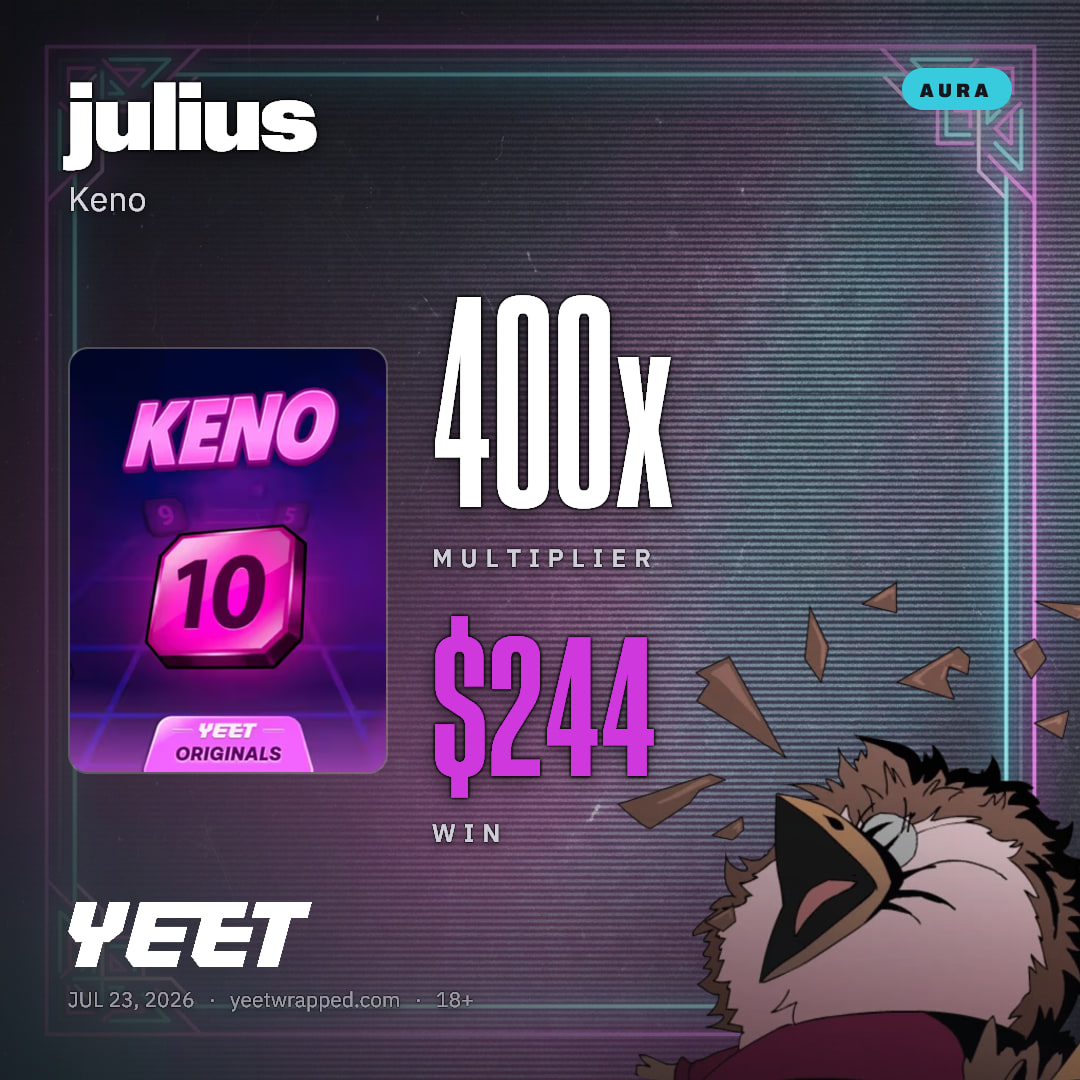 julius hit 400x on Keno