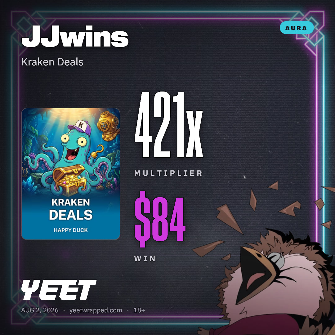 JJwins hit 420.9x on Kraken Deals