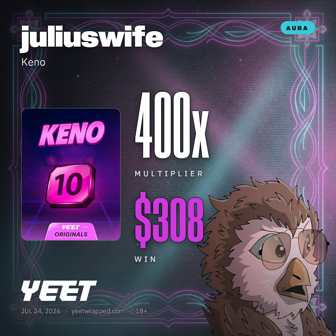 juliuswife hit 400x on Keno