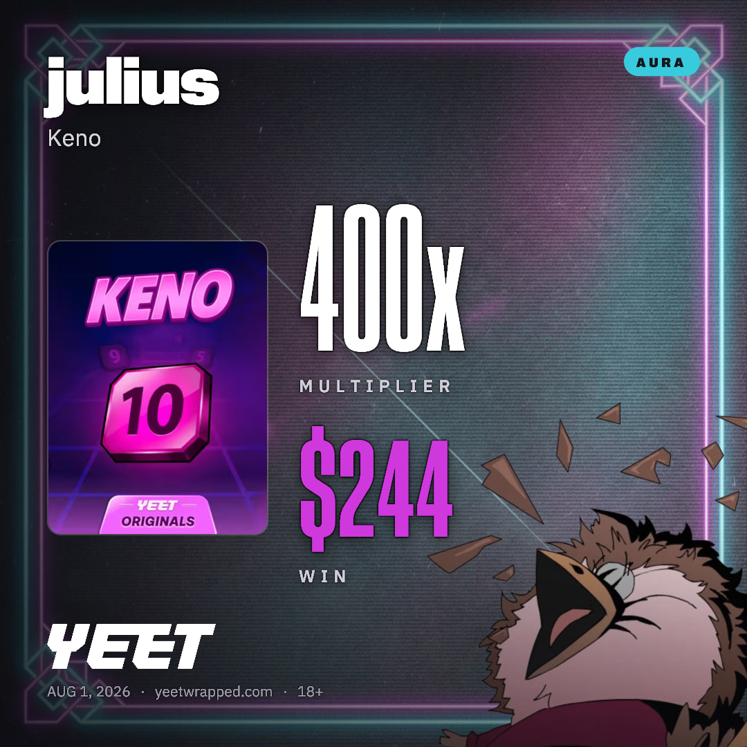 julius hit 400x on Keno