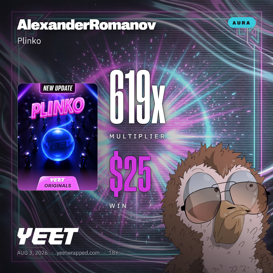 AlexanderRomanov hit 619x on Plinko