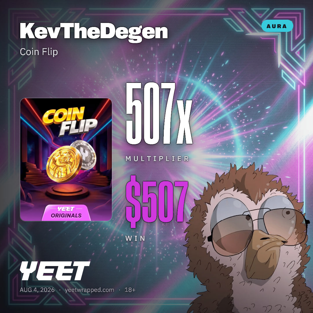 KevTheDegen hit 506.9x on Coin Flip